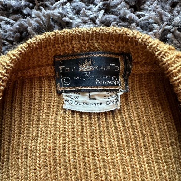 Vintage Towncraft Pennys Full Zip Wool Sweater Large Men’s - Picture 5 of 8